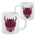 thumbnail image 2 of Japanese Horned Demon Mask Oni White Mug, 2 of 4