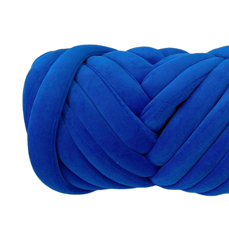 Chunky Wool Yarn Super Soft Tube Bulky Giant Yarn Thick 55 Yards for Arm Knitting Roving Pet Bed and Bed Fence Braided Knot DIY Crocheting Navy Blue