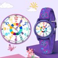 thumbnail image 3 of Kids Watch Quartz Watch Elastic Fabric Strap Watch Analog Wrist Watch for Boys Girls Birthday Gift for Kids Age 4-12, 3 of 6