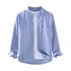 thumbnail image 1 of Camisas Para Hombre Manga Larga Camisa de manga larga y cómoda de algodón sólido con cuello para hombre (Light Blue, L), 1 of 3