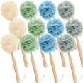 thumbnail image 1 of wonima11 12 Pcs Large Loofah on a Stick Shower Loofah with Long Handle Back Scrubber for Shower PE Body Bath Sponge Soft Spa Mesh Brush Wash Exfoliating Luffas for Men Women(Dark Color), 1 of 1