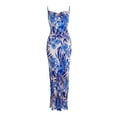 thumbnail image 5 of Caoirhny Women Sleeveless Floral Dress Summer Spaghetti Strap Party Long Dress for Cocktail Beach Streetwear, 5 of 9