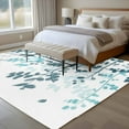 thumbnail image 4 of Large Area Rugs for Living Room Bedroom, Teal Blue Leaves 6'x9' Rug Washable Carpet Runner Indoor Outdoor, Summer Botanical Non Slip Floor Mats Rug for Kitchen, Playroom, 4 of 8