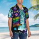 thumbnail image 3 of Balery New York City Camisas hawaianas de manga corta para hombre, camisas playeras de corte holgado, camisas de vacaciones con botones,Large, 3 of 7