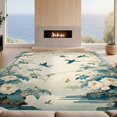 thumbnail image 2 of Design&I 4'x6' Ultra Soft Area Rug, Chinoiserie Floral Bird Vintage Chrysanthemum With Scroll Corners None Fluffy Washable Non Shedding for Bedroom Living Room Home Office, 2 of 7