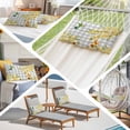 thumbnail image 6 of Spring Forsythia Flowers Pillow Covers, Linen Long Throw Pillow Case, Yellow Floral Hummingbird Gray Plaid Holiday Pillow Protector Decorative Cushion Cover for Living Room/Bedroom 24" x 36", 6 of 8