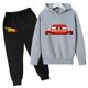 thumbnail image 3 of Sudadera de coches para niño, sudadera con capucha para niña, pantalones, 2 piezas, chándales para niños, ropa para niños de 4 a 14 años, 3 of 5