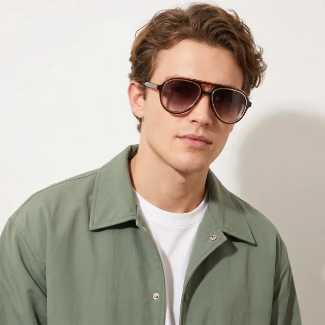 Men's VLIZ Lindbergh Aviator Style Sunglasses