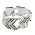 thumbnail image 1 of Boda nupcial plata / oro and rosa perla elástica con de imitación brazalete Plateado, 1 of 8