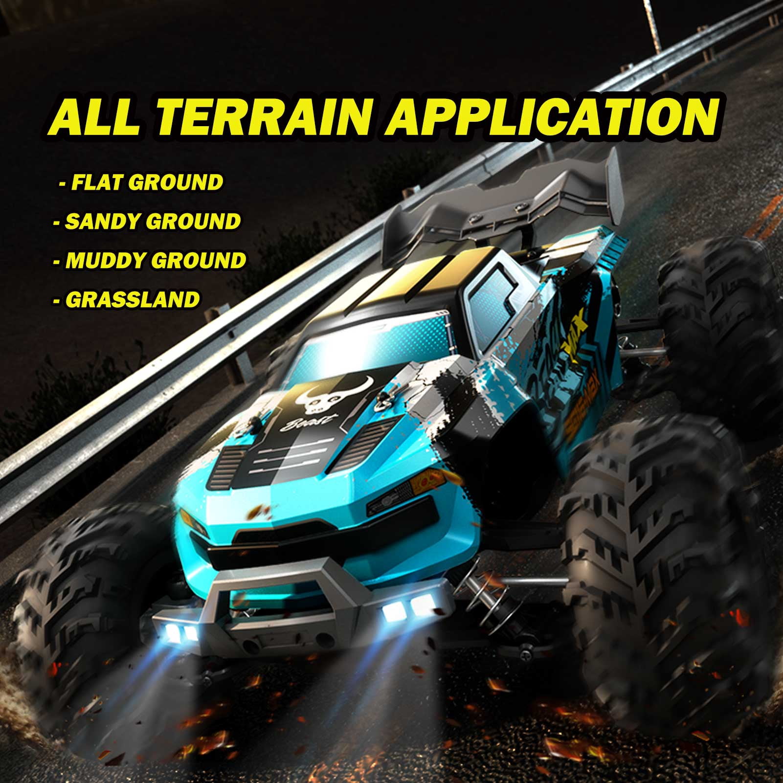 1:16 Scale Fast RC Car, 80KPH High Speed Brushless 4WD Off-Road Monster Truck, 2.4GHz Remote Control, All-Terrain Racing Toy for Adults and Boys