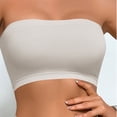 thumbnail image 2 of DDAPJ pyju Womens Strapless Bras Wireless Bandeau Bra Seamless Comfort Padded Tube Bra Supportive Bralette Gray L, 2 of 6