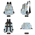 thumbnail image 4 of FORMRS Mini Backpack Purse for Women Quilted Travel Daypack Casual Shoulder Bag, Blue Halloween Ghosts, 4 of 7