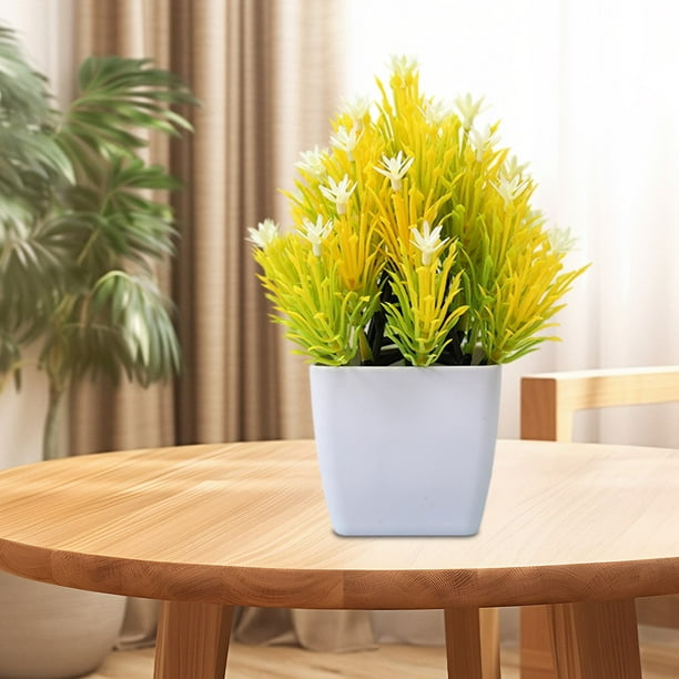 pstuiky Flores artificiales decorativas flores de simulación flores secas muebles de interior arreglos para la mesa del comedor sala de estar ramo de plástico mueble de TV plantas en macetas.