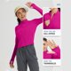 thumbnail image 5 of Sudadera con capucha para mujer,Top corto de manga larga con protección solar para mujer, camisa con cremallera completa UPF y lentejuelas, blusa informal de poliéster para uso diario, sopatenor, 5 of 9