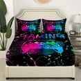 thumbnail image 5 of Erosebridal Gamer Fitted Sheet Twin Size,Gaming Bedding Sets Teens Gamer Room Decor,Video Game Console Gaming Bed Sheets Black Pink Blue Tie Dye Sheets, 5 of 5