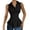 Black Shirt, variant on Women's Trendy Waistcoat Collared Sleeveless Button Down Peplum Shirt Ruched Waist Slim Fit Pleated Hem Vest Blouse Business Casual Outfit White