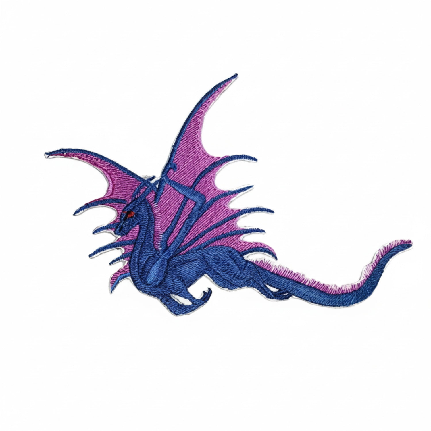 BeyondVision Custom Purple Flying Dragon Embroidered Iron on/Sew Patch [6.5" 5.5"]
