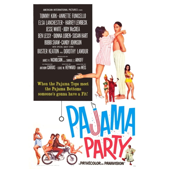 Z Posters Pajama Party Movie 11Inx17In Mini Poster Wall Art Annette Funicello 11x17 Poster