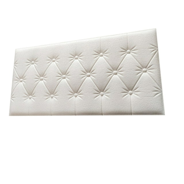Pegatinas de pared 3D autoadhesivas para el fondo de la TV, decoración del hogar, para sala de estar y dormitorio (blancas)