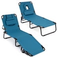 thumbnail image 1 of Costway 2 PCS Beach Chaise Lounge Chair with Face Hole Pillows & Adjustable Backrest, 1 of 9