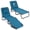 Blue, variant on Gymax 2PCS Folding Beach Sun Lounger w/Face Hole Removable Pillows 4-Position Backrest Navy