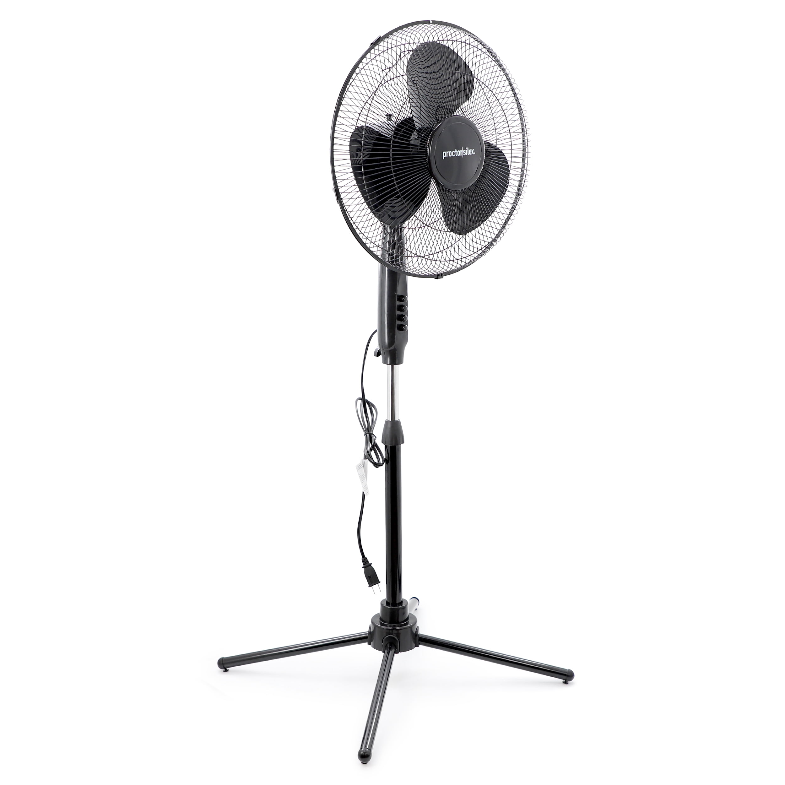 Proctor Silex 16 Inch 50w Oscillating Standing Fan in Black