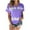 #1-Purple, variant on Womens Tops Plus Size Color Block Tie-Dye Patchwork T-Shirts