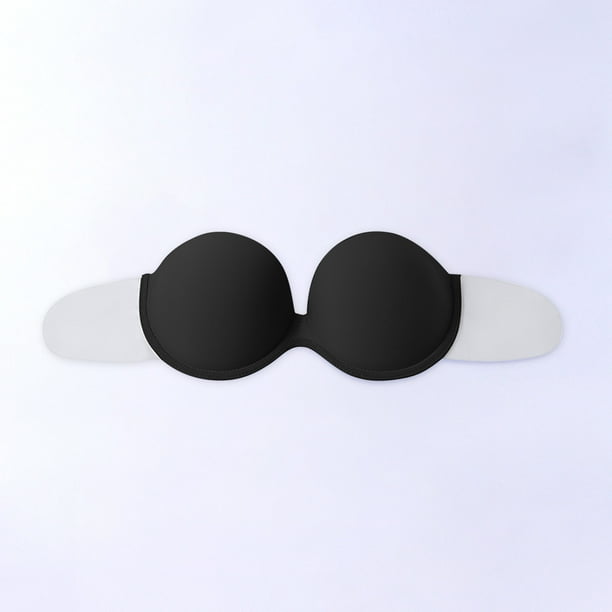 Lolmot Ladies Strapless Gathering Invisible Bra Glossy Breast