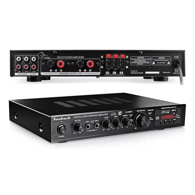 Amplificador De Audio Sunbuck Av-298bt De 5 Canales, 2000w Negro