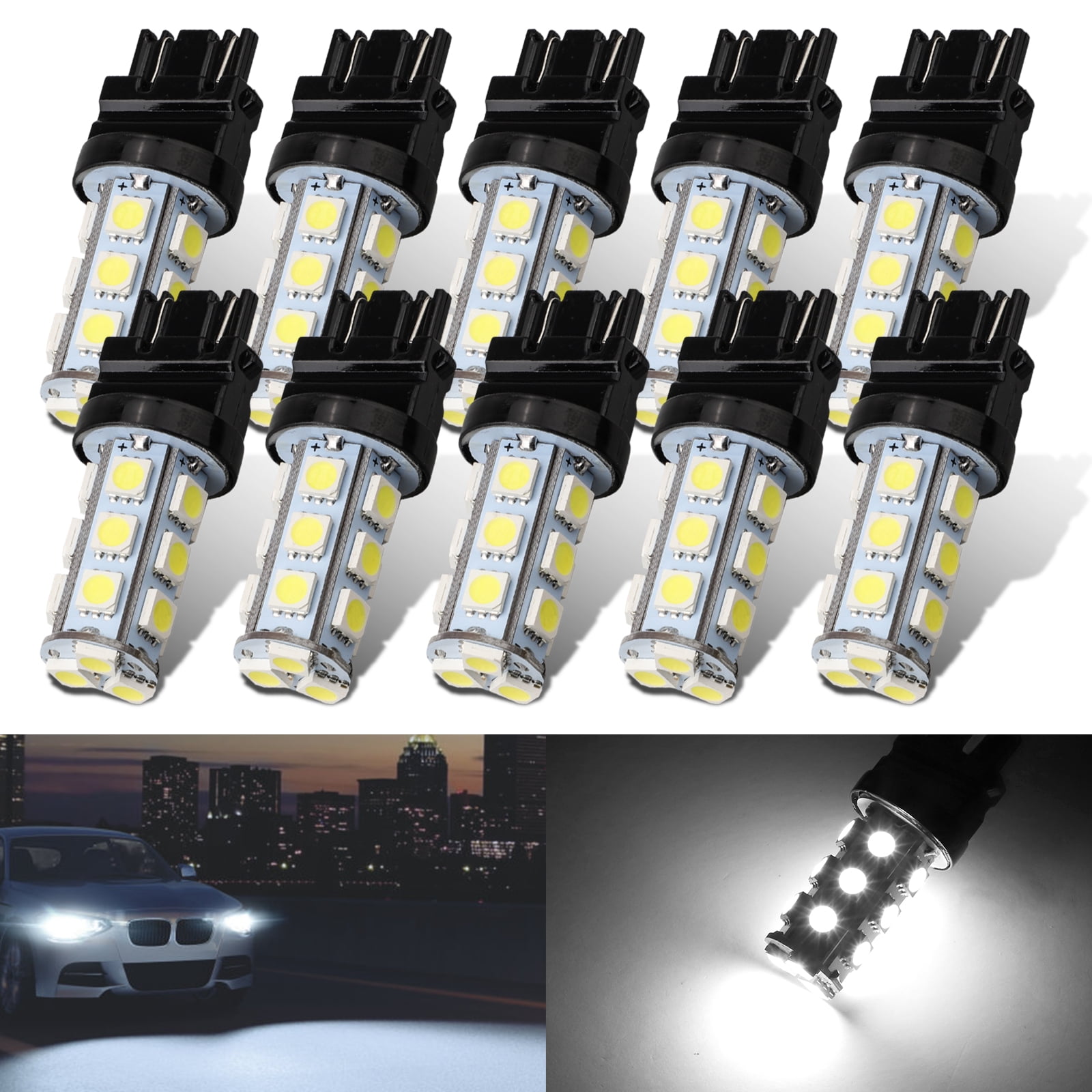 2x 100W High Power 3157 3156 LED Projector Backup Reverse Light Bulb DRL White 