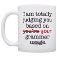 thumbnail image 2 of ThisWear Grammar Mug I'm Judging You Based On Your Grammar Usage 11 ounce 2 Pack Coffee Mugs, 2 of 4