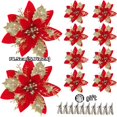 thumbnail image 3 of 100-1 pieza de 14,5 cm de flores artificiales de Navidad, adornos para árboles de Navidad, adornos de Feliz Año Nuevo, flores falsas de Navidad, 3 of 5