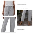 thumbnail image 1 of Pantalones Casuales Para Mujer, Color Sólido, Piernas Sueltas, Cintura Elástica, Cómodos, Ligeros, Pantalones Con Cordón Para Yoga ANGGREK No, 1 of 4