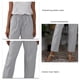 thumbnail image 3 of Pantalones casuales de mujer de algodón y lino con cordón en la espalda y cintura elástica con bolsillos C21037, 3 of 4
