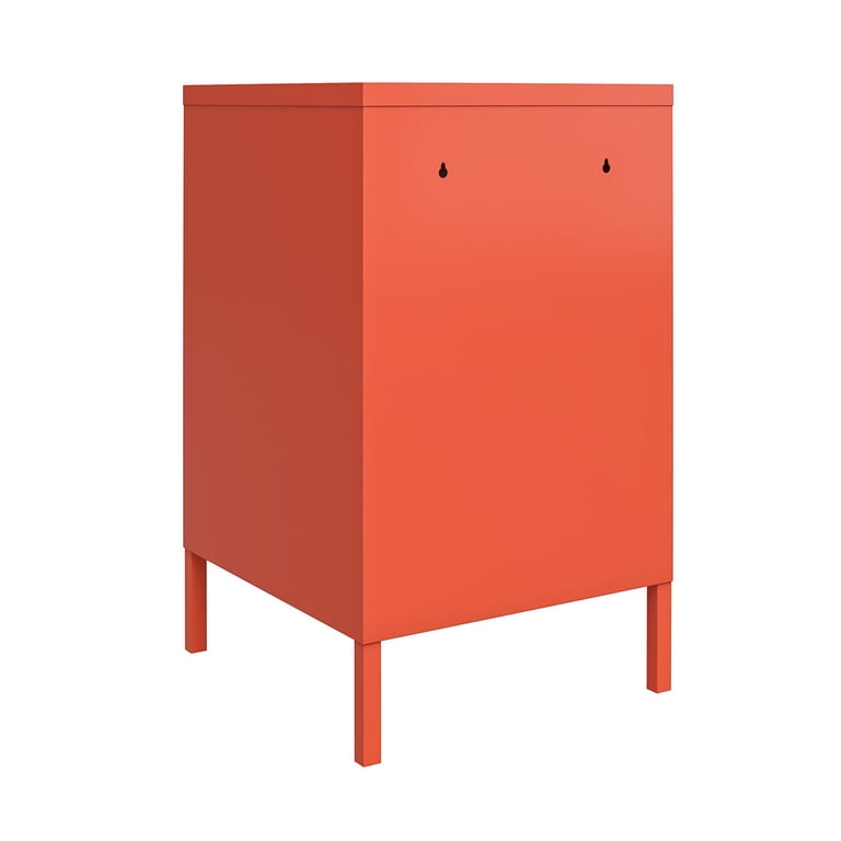 オレンジカルサイト　スタンド付き Novogratz Cache Metal Locker Style End Table, 27.14 H x 14.96 W