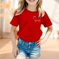 thumbnail image 2 of Short Sleeve Shirts for Girls Size 7/8 Summer Shirts Cute Tops Cartoon Cute Tops Graphic Tee Shirt Pullover T Shirt Trendy Shirts #Red(4-5 Years), 2 of 4