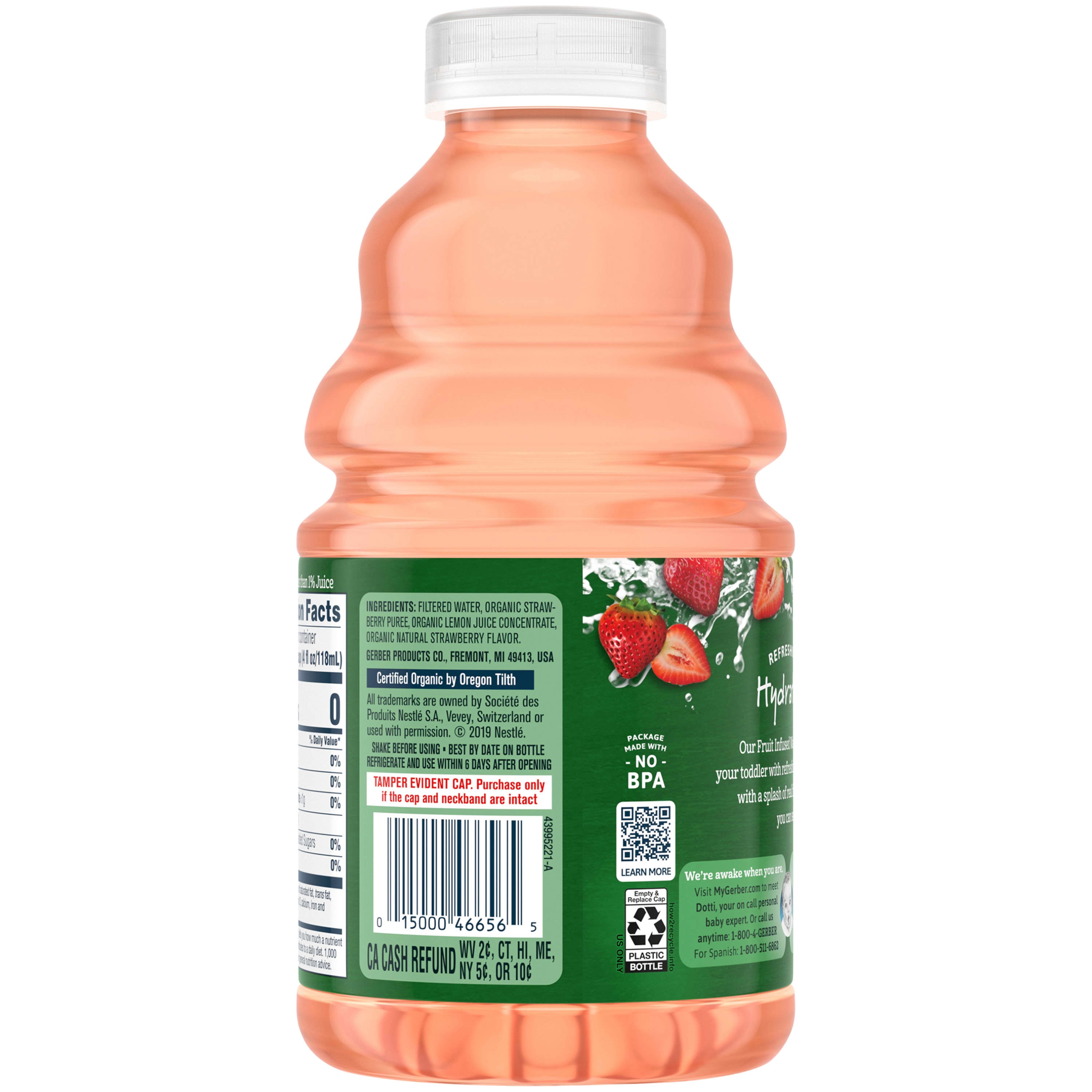 Buy Gerber Fruit Infused Water Organic Hydration Toddler Drink