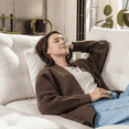 thumbnail image 3 of Sonegra 112" Oversized Modular Sectional L Shaped Sofa, Wide & Deep Seat Boneless Cloud Couch With Multi-Purpose Round Pillow, No Assembly (White), 3 of 7