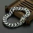 thumbnail image 5 of QQTDFG 14mm Fashion Silver Mens Miami Cuban Link Chain Bracelet Stainless Steel Bangle-default, 5 of 7