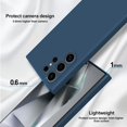 thumbnail image 3 of WWS-Case Compatible with Samsung Galaxy S24 Ultra, Silky-Soft Touch Full-Body Protective Phone Silicone Case, Shockproof Cover with Microfiber Lining, Blue, 3 of 4
