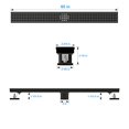thumbnail image 3 of WEBANG 60 Inch Shower Linear Black Drain Rectangular Floor Drain with Accessories Square Hole Pattern Cover Grate Removable SUS304 Stainless Steel CUPC Certified Matte Black, 3 of 4