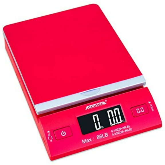 Accuteck DreamRed 86 Lbs Digital Postal Scale Shipping Scale Postage with USB&AC Adapter, Limited Edition