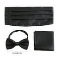 thumbnail image 3 of Men's Tie Pocket Hanky Cummerbund Set Business Formal Office Meeting Attire Wedding Party Clothing Accessories 3IN1 Set, 3 of 8