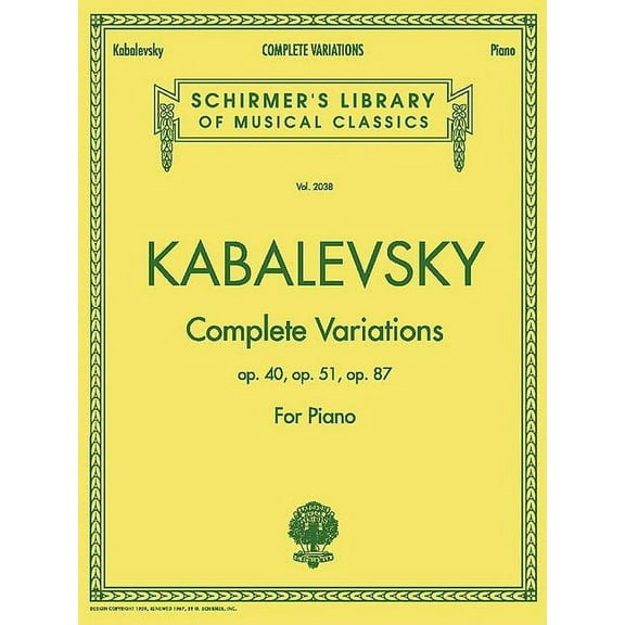 Complete Variations: Schirmer Library of Classics Volume 2038 Piano Solo, (Paperback)