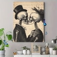 thumbnail image 4 of UXIEQU Victorian Skeleton Couple Kissing Canvas Wall Art Print 15.75x11.81 Inches, 4 of 8