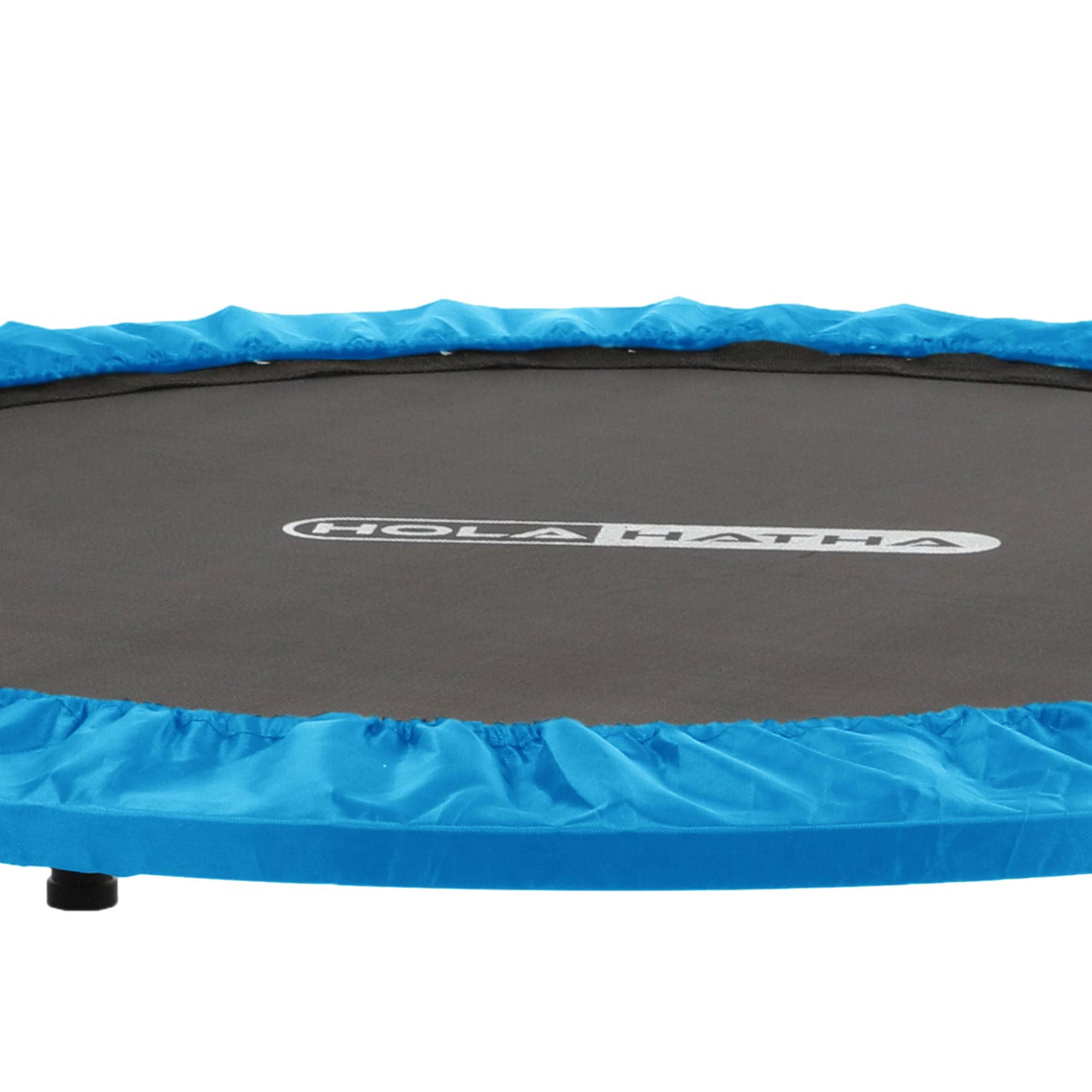 HolaHatha 48" Folding Mini Fitness Trampoline with Adjustable Handle, Blue