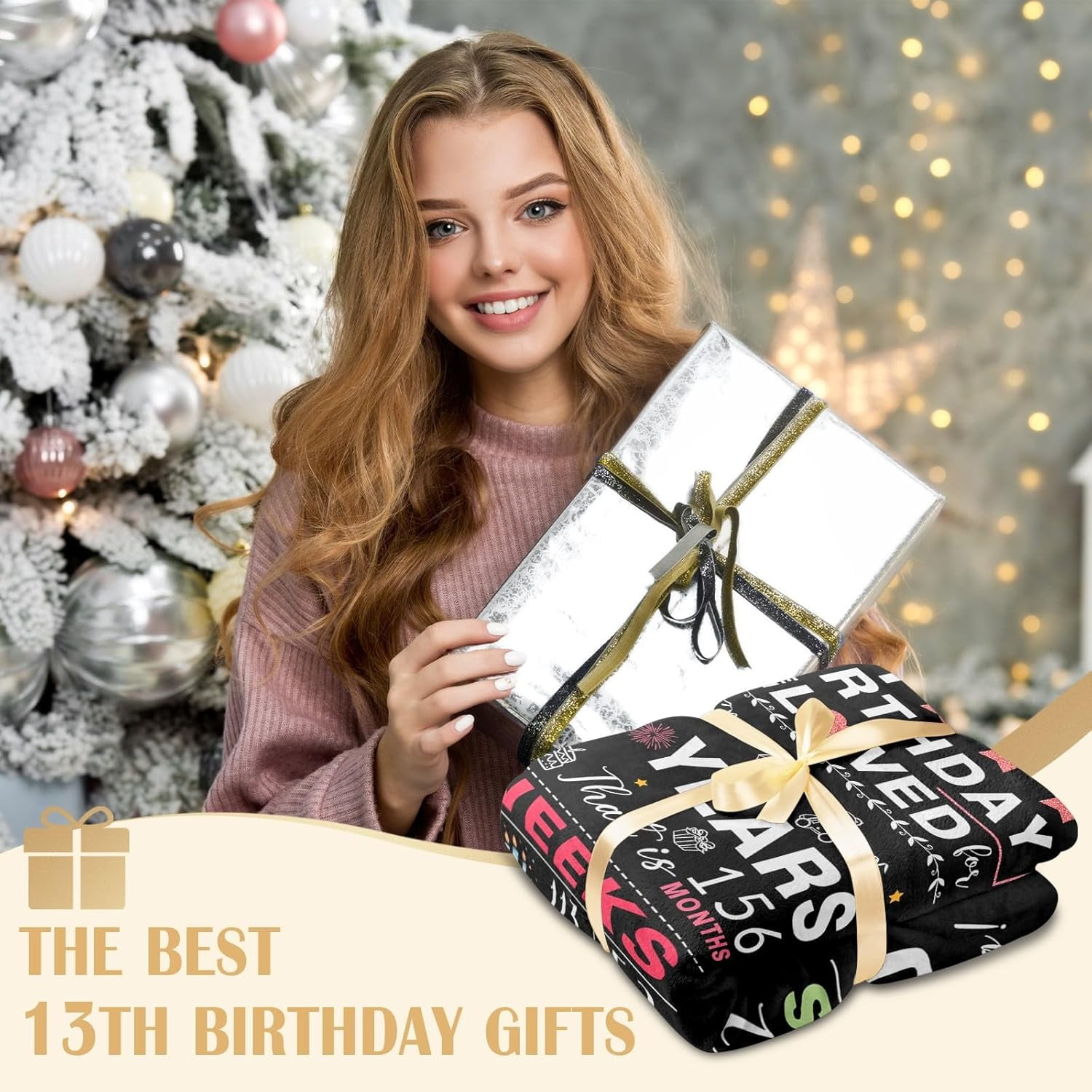 13 Year Old Girl Gifts, Gifts for 13 Year Old Girl, 13th Birthday Gifts for Girls, Birthday Gifts for Teen Girls, Teenager Girl Gift Ideas, 13th Birthday Decorations for Girls Blanket 50x60