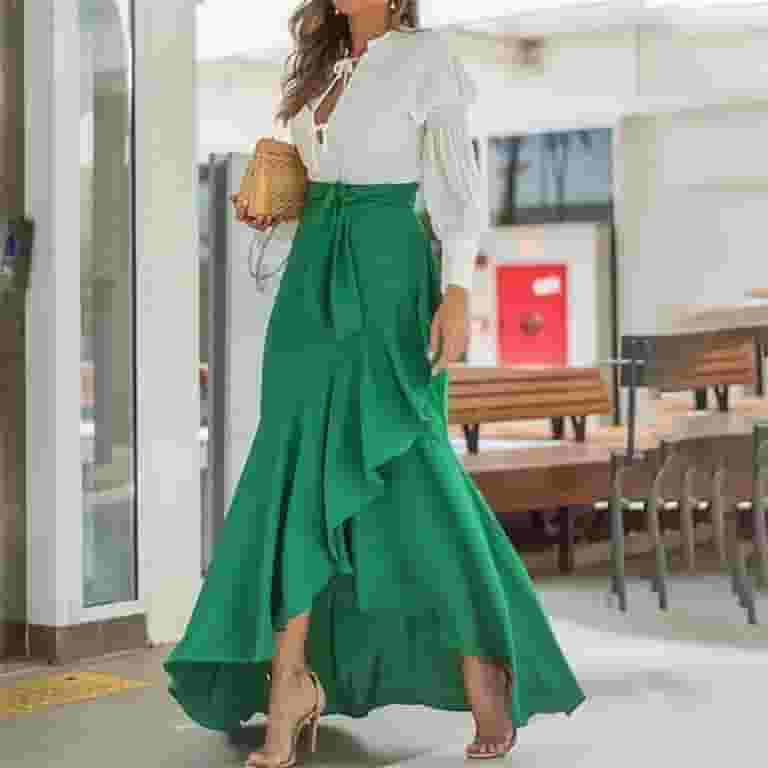 Dyfzdhu Women Waistband Lace Wrap Fishtail Skirt High Waist Dyfzdhu Women Waistband Lace Wrap Fishtail Skirt High Waist