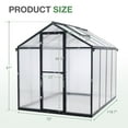 thumbnail image 4 of Aoodor 6' x 10' Outdoor Greenhouse, Walk-in Polycarbonate Greenhouse with Aluminum Frame for Outside Backyard, Black, 4 of 9