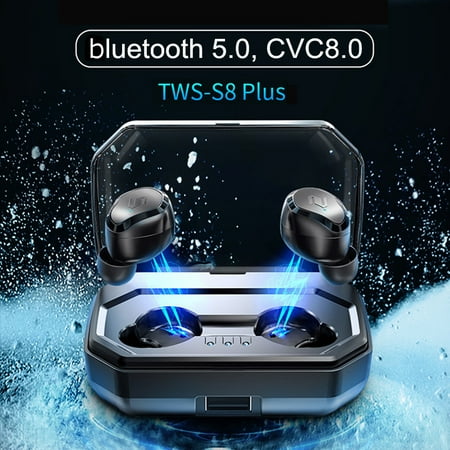 - Wireless bluetooth 5.0 Earbuds Earpiece Touch Control Noise Cancelling Waterproof Earphones Headphones Auto Pairing With Portable Charging Case for iPhone Samsung Smartphones